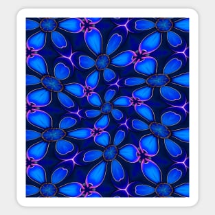 Deep Blue Flower Pattern Sticker